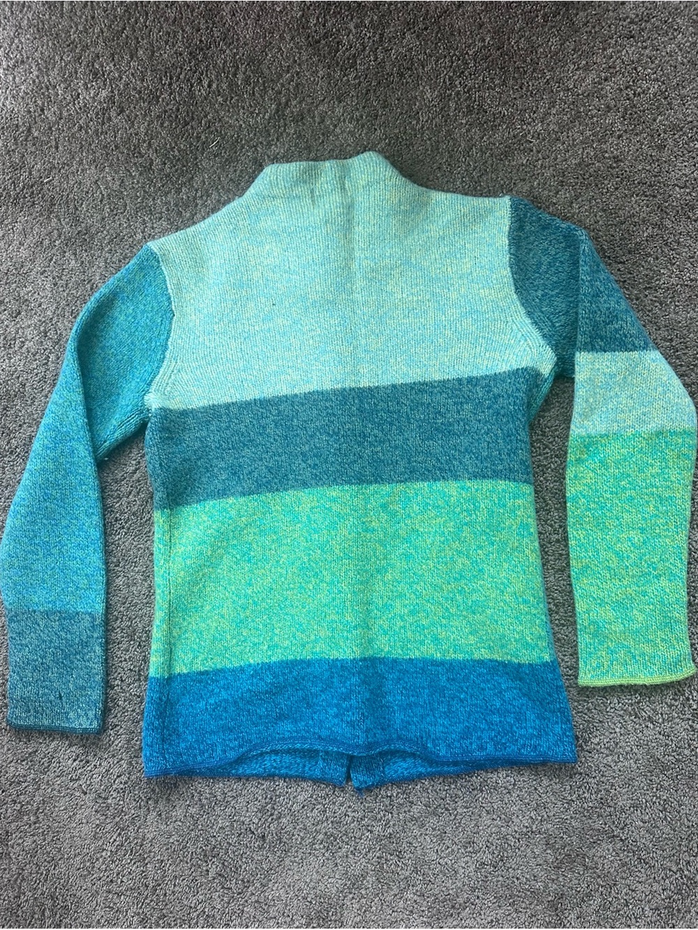 Sigrid Olsen Sport Aqua and Mint Wool Blend Sweater XS - Picture 3 of 8